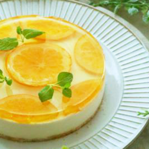 オレンジスライスジャムの爽やかレアチーズケーキ ローズメイブログ